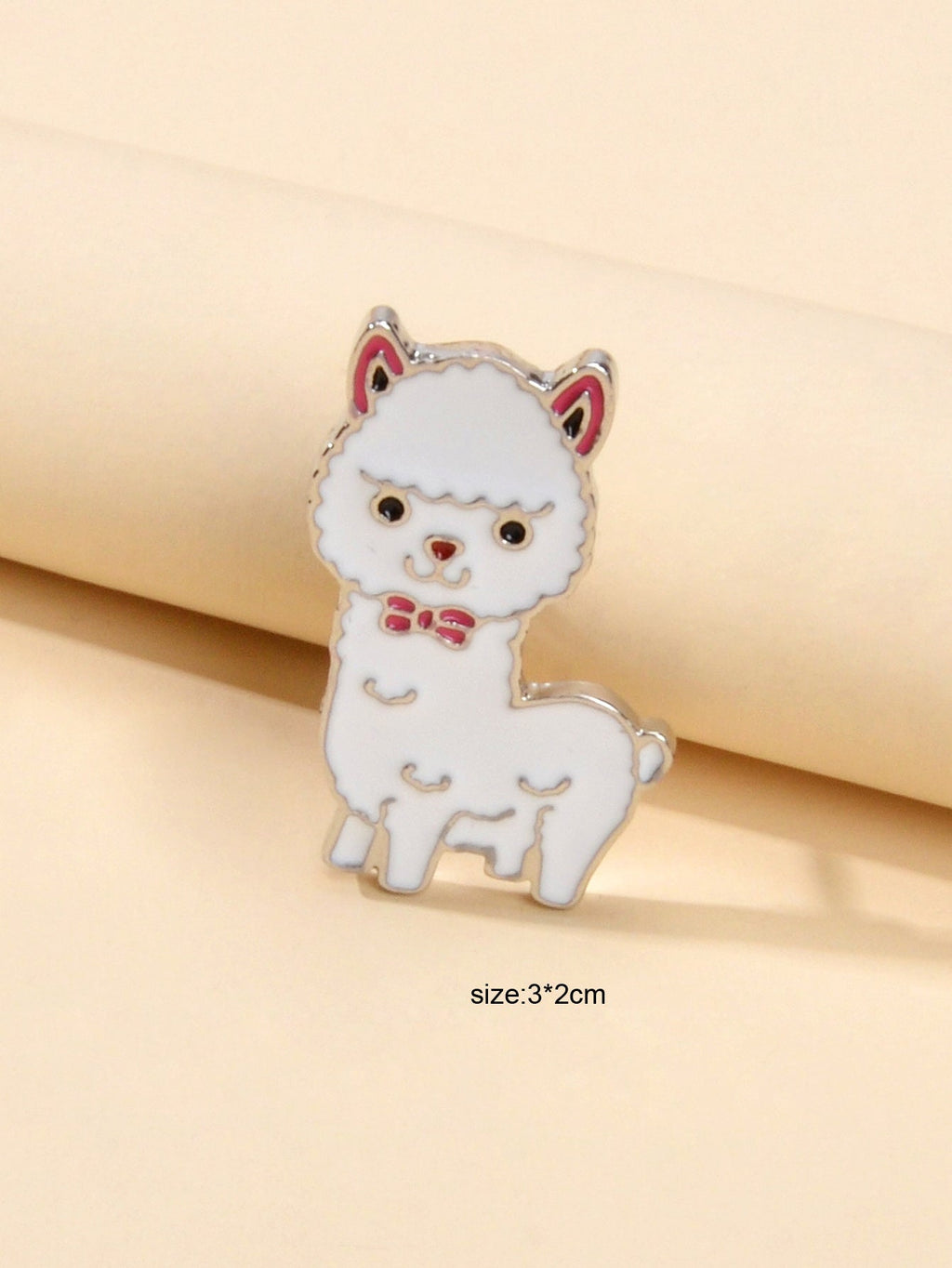 Kawaii Animal Alpaca Sheep White Enamel Brooches Casual Clothes Lapel Pins Badge-2
