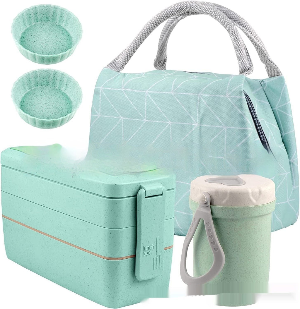 Amazon 8-piece Set Japanese Lunch Box Suit Thermal Bag Breakfast Soup Cups Bento Box Set Suit-3