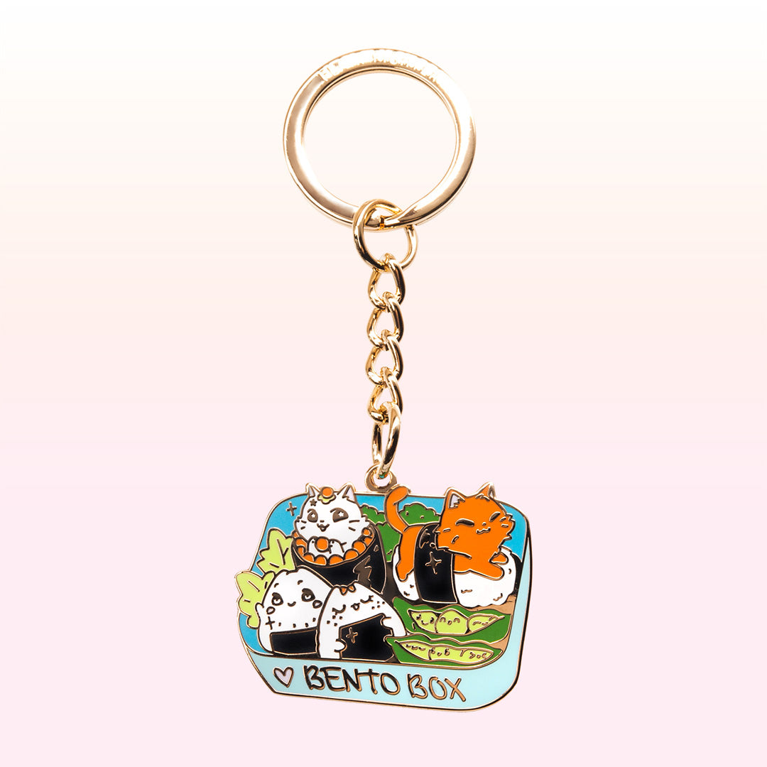 Bento Box Cats Enamel Keychain-0