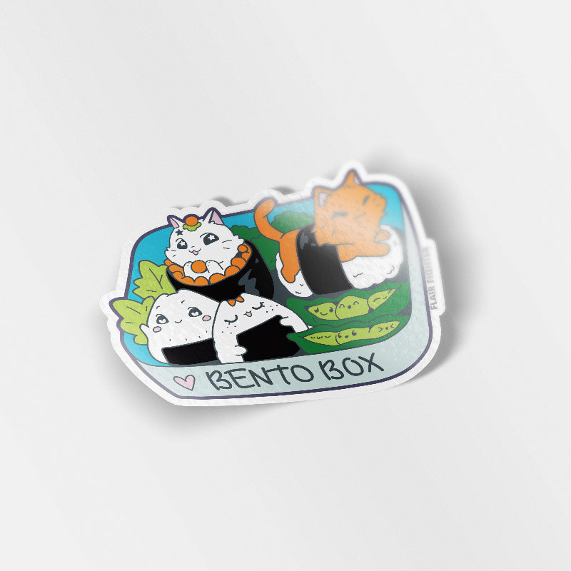Bento Box Cats Vinyl Sticker-0