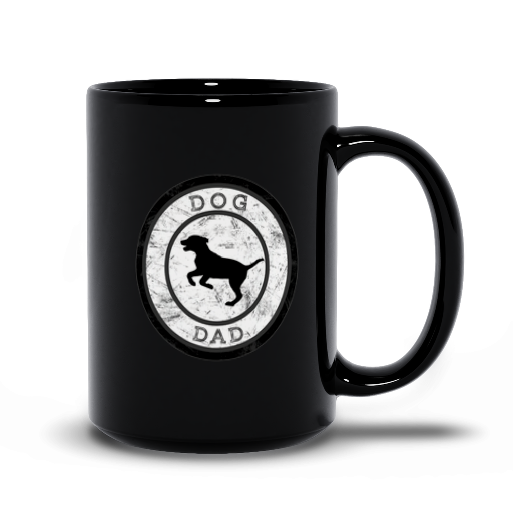 Dog Dad Black Mug