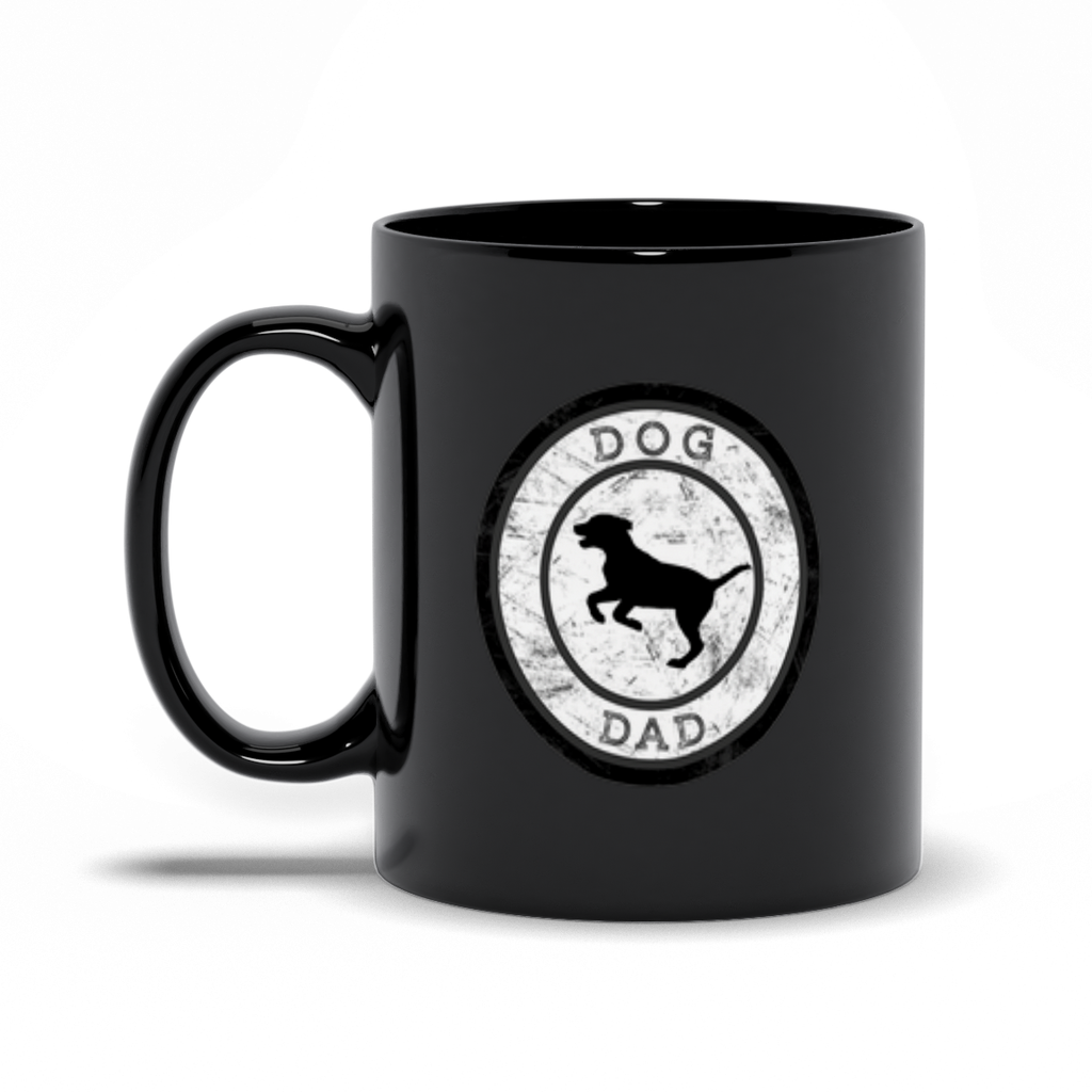 Dog Dad Black Mug