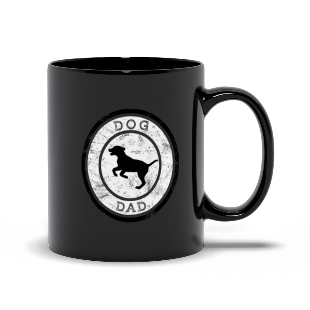 Dog Dad Black Mug